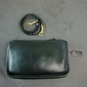 Coach NYC 1970s Convertible Crossbody Clutch Black Leather